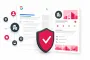 Illustration eines Google Knowledge Panel mit Verifizierungssymbol und vernetzter Entitätsstruktur