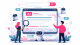 Illustration eines AI-Suchsystems, das Inhalte auswählt, verarbeitet und als Antwort darstellt statt klassische Rankings anzuzeigen