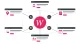 Schematische Darstellung der Entitäts-Extraktion aus Wikipedia: Zentraler Wissensgraph-Hub verbunden mit sechs Entity-Cards für Person, Ort, Datum, Werk, Begriff und Bild