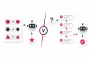 Minimalistische 3D-Illustration auf weißem Hintergrund, die Few-Shot Prompting vs Chain-of-Thought Prompting vergleicht. Links Beispiele und Mustererkennung, rechts mehrstufiges Reasoning mit logischen Schritten