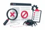 Illustration zu Google indexiert Seiten nicht - mit Suchfenster, Lupe und technischem Crawling-Check