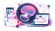 Abstrakte Darstellung von Information Retrieval mit neuronalen Netzwerken und Suchsystemen als Symbol für AI-Sichtbarkeit