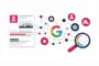 Visualisierung eines Google Knowledge Panels und des Knowledge Graph mit verbundenen Entitäten und Suchanalyse.