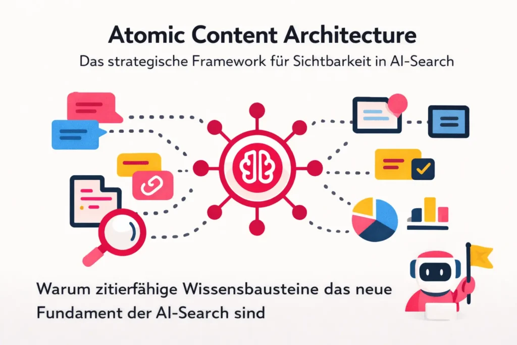 Atomic Content Architecture Framework von Ralf Dodler zur Strukturierung zitierfähiger Wissensbausteine für Sichtbarkeit in AI-Search