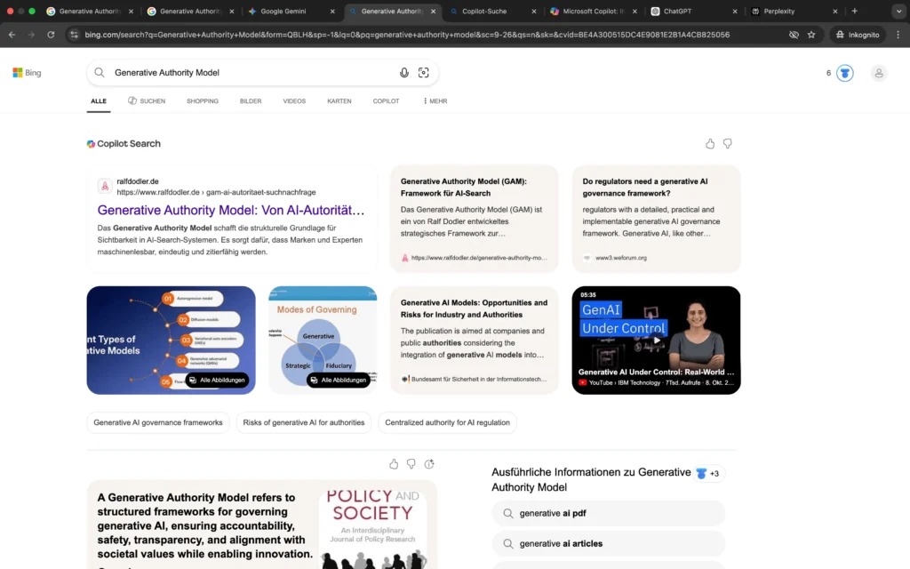 Generative Authority Model Bing Organic Serp