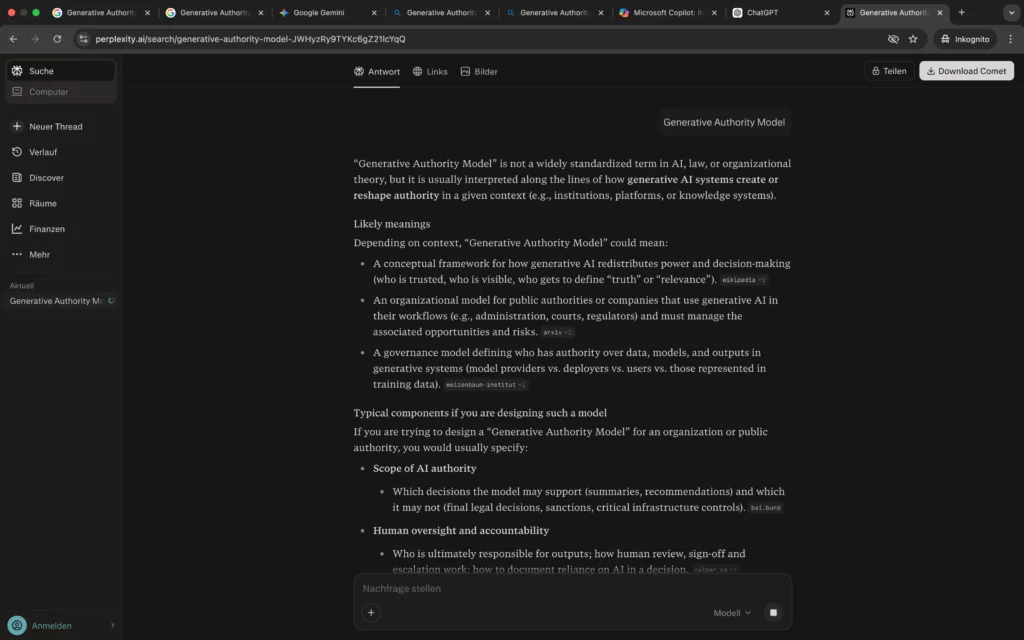 Generative Authority Model Perplexity Ai