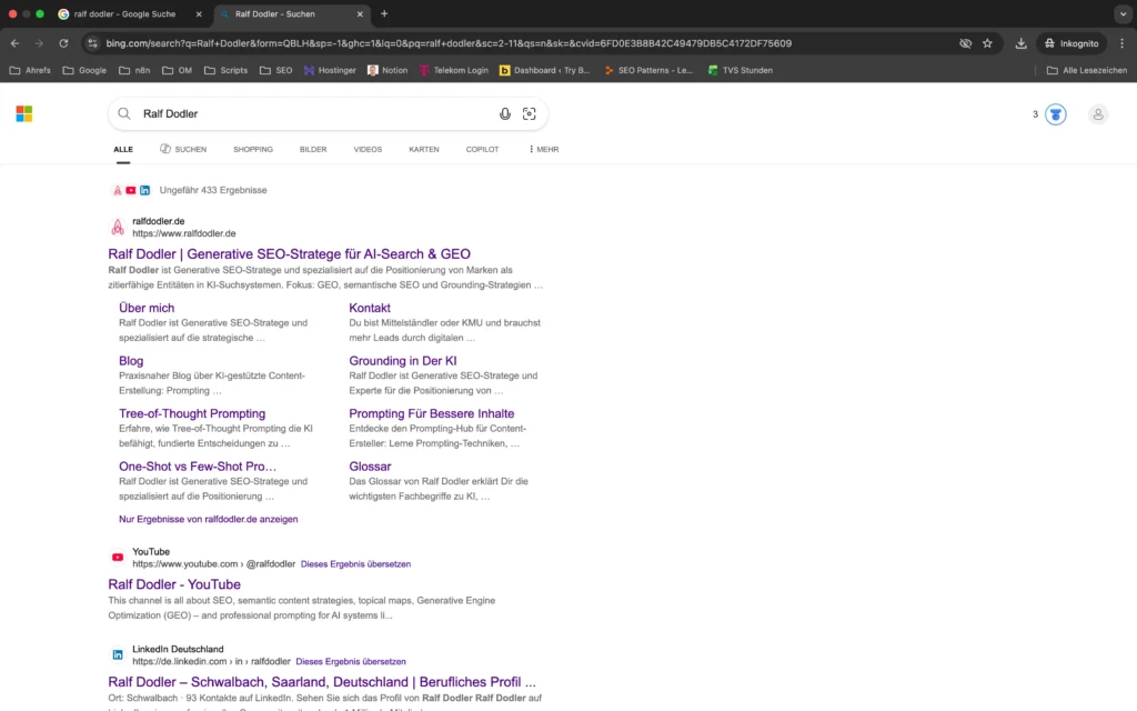 Ralf Dodler in Bing Organic SERP vom 20.02.26