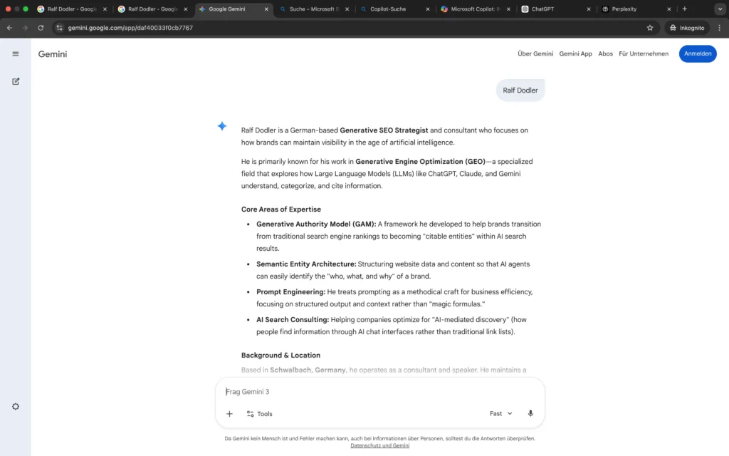 Ralf Dodler in Google Gemini App vom 03.02.26